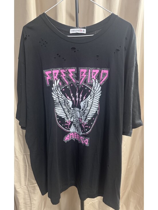 Eighty Eight Other - Free Bird America Eighty Eight 88 T-Shirt 3XL Black Pink Eagle Distressed Oversz